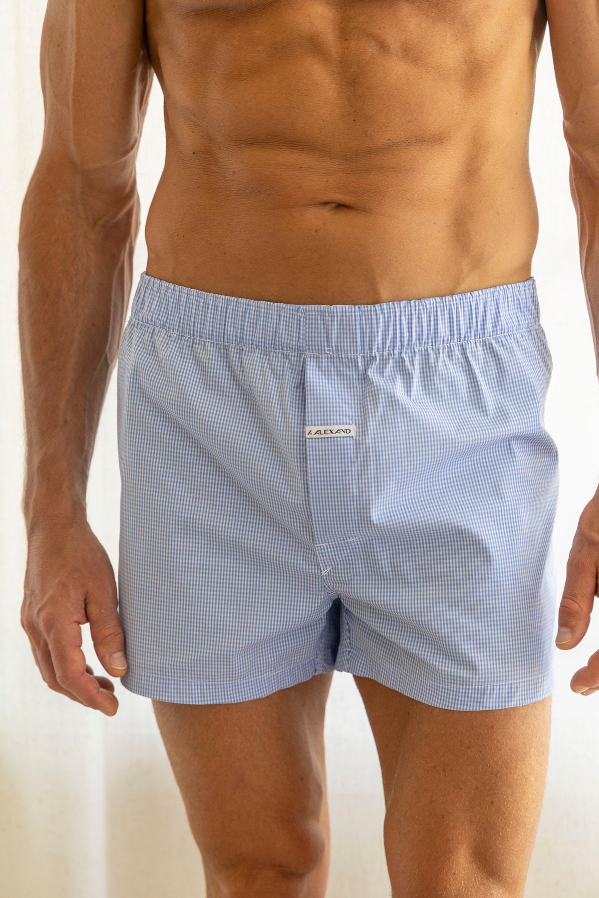 Mayfair Check Boxer Shorts – Ice Blue
