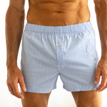 Wall Street Stripe Boxer Shorts – Ice Blue 2